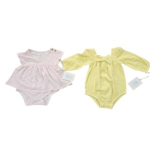 New Cloud Island Pink and Yellow Kids Matching Set (SIZE:3-6 MONTH)
